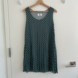 Green Poke Dot Sleeveless Mini Dress